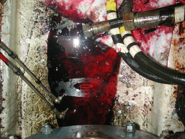 Engine Bilge after Pump Extraction on our Prout Escale catamaran