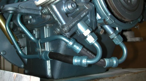 New hoses on Engine in Prout Escale catamaran