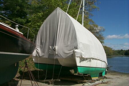 Prout Escale catamaran with winter cover