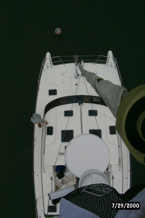 View of Front of Prout Escale catamaran from above