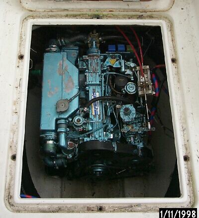 Engine inside Compartment on our Prout Escale catamaran